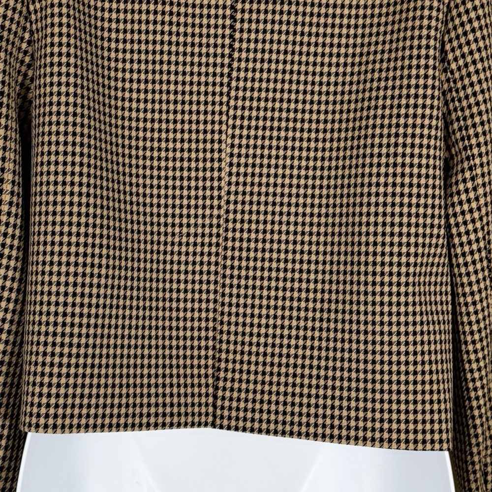 House of Harlow 1960 Womens Notched Lapel Houndstooth Blazer XS Tan Black Career - Picture 8 of 12